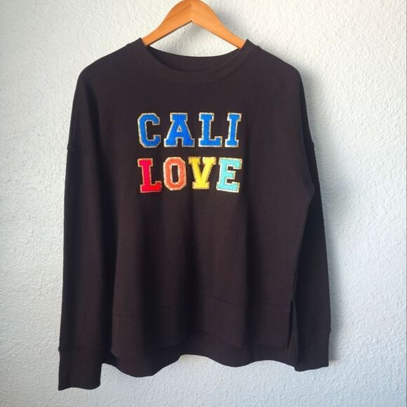 Judith March Black Sweatshirt LOVE CALI - Picture 1 of 10